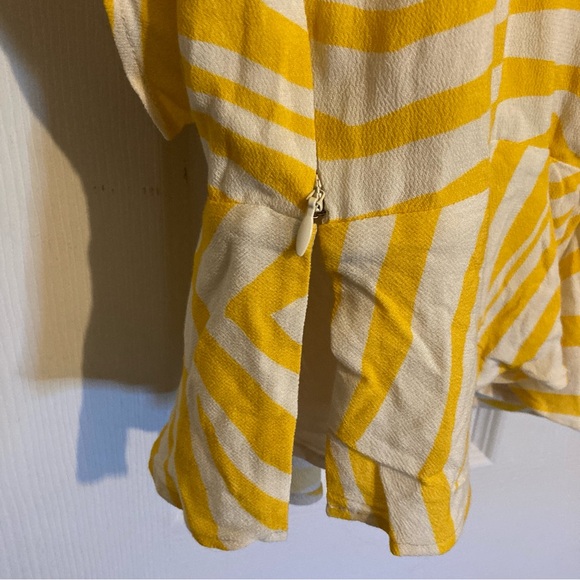 11 Honore Zebra Stripe Flutter Sleeve Faux Wrap Cropped Top - Picture 8 of 9